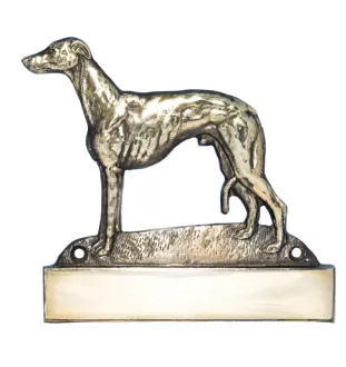 Whippet, Lévrier whippet - plaque d'adresse avec chien, plaque de nom en laiton, plaque de porte personnalisée avec le nom de la marque Art-Dog