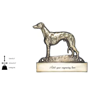 Whippet, Lévrier whippet - plaque d'adresse avec chien, plaque de nom en laiton, plaque de porte personnalisée avec le nom de la marque Art-Dog