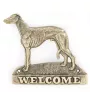 Whippet, Lévrier whippet - une plaque de porte avec un chien, une plaque de bienvenue en laiton, une enseigne exceptionnelle avec l'inscription Welcome de la marque Art-Dog