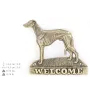 Whippet, Lévrier whippet - une plaque de porte avec un chien, une plaque de bienvenue en laiton, une enseigne exceptionnelle avec l'inscription Welcome de la marque Art-Dog