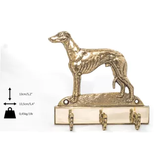 Whippet, Lévrier whippet - porte-clés avec chien, support en laiton pour accessoires pour chiens, élégante décoration pour le couloir de la marque Art-Dog