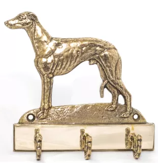 Whippet, Lévrier whippet - porte-clés avec chien, support en laiton pour accessoires pour chiens, élégante décoration pour le couloir de la marque Art-Dog