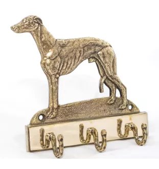 Whippet, Kleiner Englischer Windhund - Schlüsselhalter mit Hund, Messinggriff für Hundezubehör, elegante Dekoration für den Flur der Marke Art-Dog