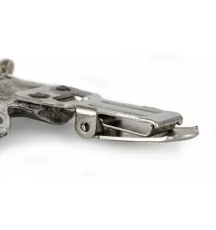 Whippet - brooch with a clip, holder for a start number, silver-plated dog show pin from the Art-Dog brand