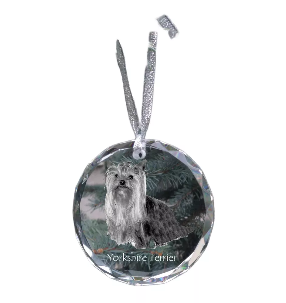 Yorkshire Terrier, Yorkie - crystal bauble with a photo, dog photo in crystal, personalized Christmas tree ornament by Art-Dog brand