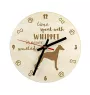 Whippet - clock with a dog, wooden clock, wall clock for dog lovers, clock for desk and shelf, Art-Dog