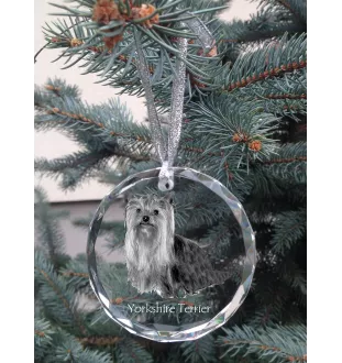 Yorkshire Terrier medal kryształowy z psem Art-Dog