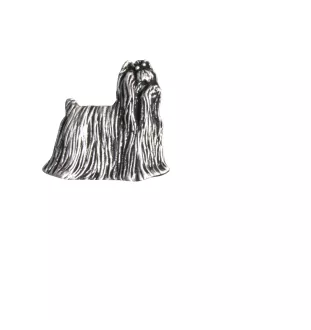 Yorkshire Terrier, Yorkie  - Silver-plated dog brooch, elegant pin, jacket lapel decoration by Art-Dog brand