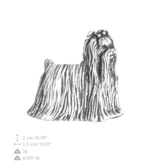 Yorkshire Terrier, Terrier Du Yorkshire, York  - Broche chien argentée, épingle élégante, décoration de revers de veste par la marque Art-Dog