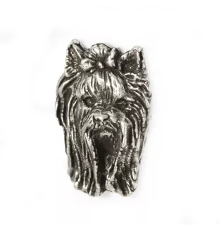 Yorkshire Terrier, Terrier Du Yorkshire, York I  - Broche chien argentée, épingle élégante, décoration de revers de veste par la marque Art-Dog