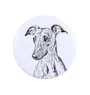 Whippet, Kleiner Englischer Windhund Magnet mit einem Hundepfotenabdruck, außergewöhnlich leicht, starker Magnet, handgefertigtes Produkt der Marke Art-Dog