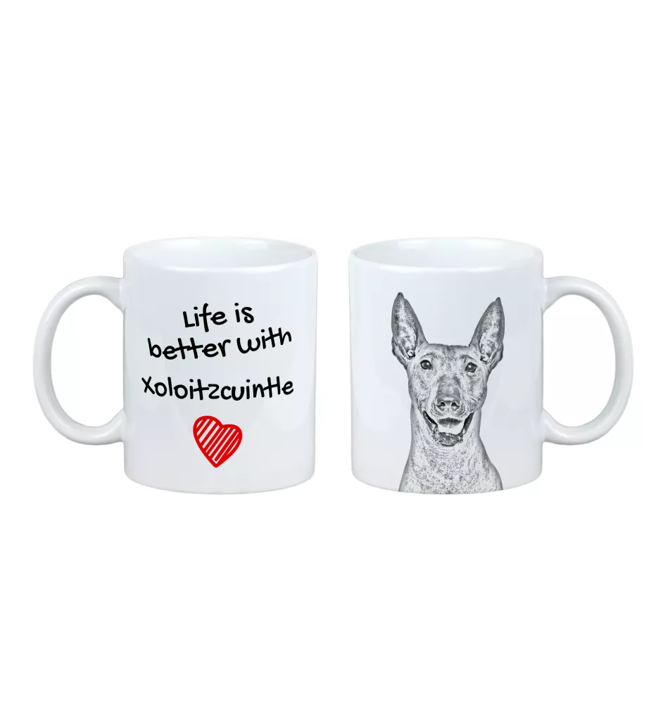 Xoloitzcuintle, Mexican Hairless Dog, Xoloitzquintle - cup with a dog, cup with a photo, personalized gift from the Art-Dog brand