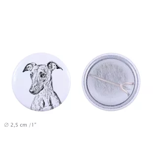 Whippet, Kleiner Englischer Windhund - Anstecknadel mit Ihrem Hund, fügen Sie Ihr eigenes Foto hinzu, Marke Art-Dog