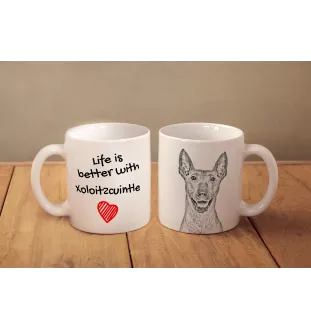 Mexikanischer Nackthund, Xoloitzcuintle, Xolo, Tepeizeuintli - Tasse mit Hund, Tasse mit Bild, personalisiertes Geschenk der Marke Art-Dog