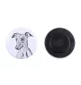 Whippet, Kleiner Englischer Windhund Magnet mit einem Hundepfotenabdruck, außergewöhnlich leicht, starker Magnet, handgefertigtes Produkt der Marke Art-Dog