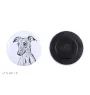 Whippet, Kleiner Englischer Windhund Magnet mit einem Hundepfotenabdruck, außergewöhnlich leicht, starker Magnet, handgefertigtes Produkt der Marke Art-Dog