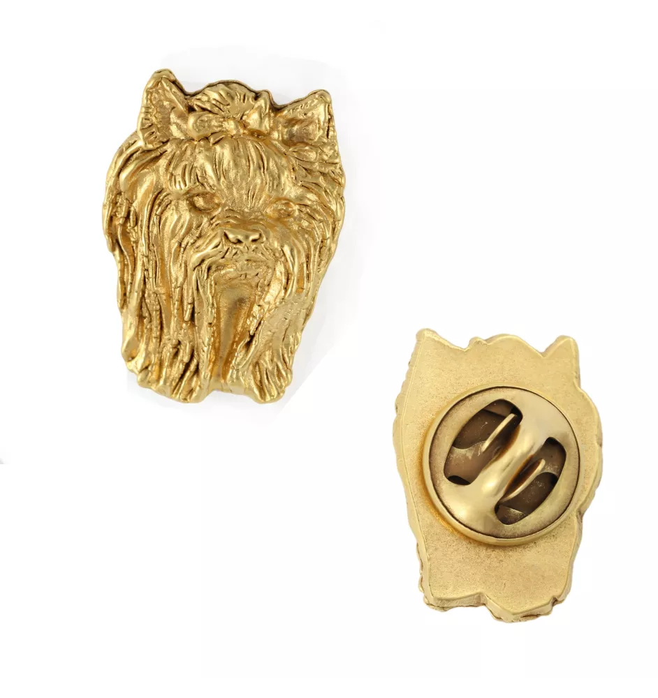 Yorkshire Terrier, Terrier Du Yorkshire, York I - Broche de chien dans une boîte décorative, épingle élégante en plaqué or, épingle de veste de la marque Art-Dog
