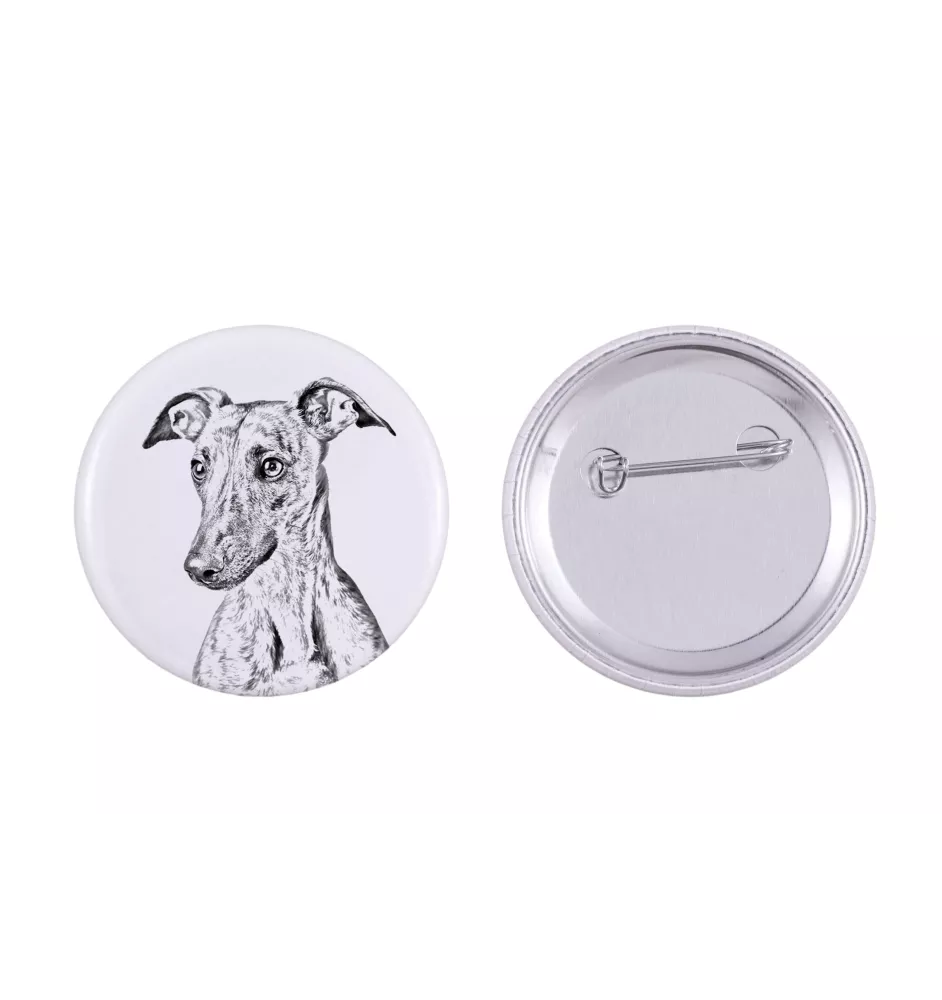 Whippet, Kleiner Englischer Windhund - Anstecknadel mit Ihrem Hund, fügen Sie Ihr eigenes Foto hinzu, Marke Art-Dog