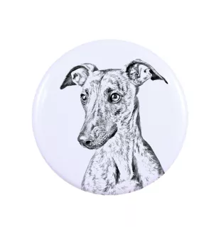 Whippet, Kleiner Englischer Windhund - Anstecknadel mit Ihrem Hund, fügen Sie Ihr eigenes Foto hinzu, Marke Art-Dog