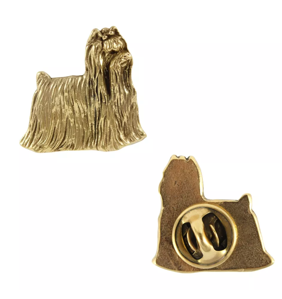 Yorkshire Terrier, Yorkie - gold-plated pin brooch, elegant dog ornament, unique pin by Art-Dog brand