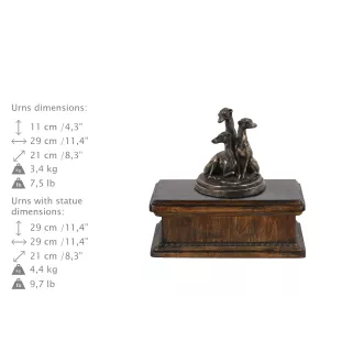 Whippet, Lévrier whippet - urne pour cendres de chien, urne classique avec une statuette, urne élégante avec un chien de la marque Art-Dog
