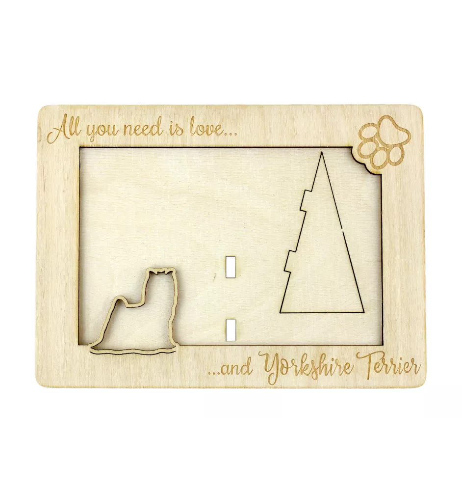 Yorkshire Terrier - Fotorahmen, gravierter Holzrahmen, ein schönes Gadget für den Hundeliebhaber von Art-Dog