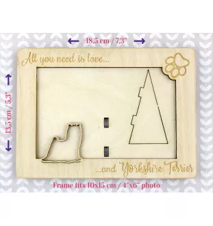 Yorkshire Terrier, Terrier Du Yorkshire, York - Cadre photo, cadre en bois gravé, un joli gadget pour l'amoureux des chiens par Art-Dog