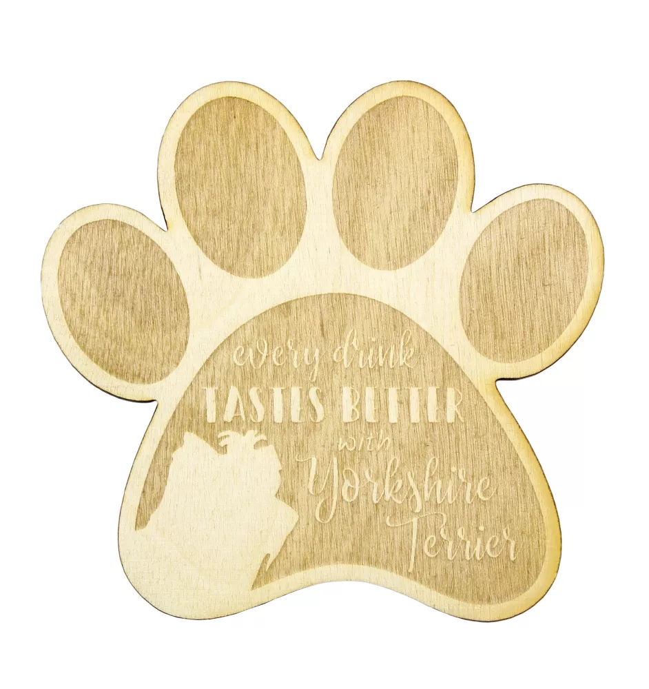 Yorkshire Terrier, Yorkie - Mug coaster, engraved coaster with dog, gift for dog lover by Art-Dog brand