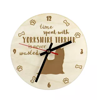 Yorkshire Terrier - Uhr mit Hund, Holzuhr mit Gravur, personalisierte Uhr von Art-Dog