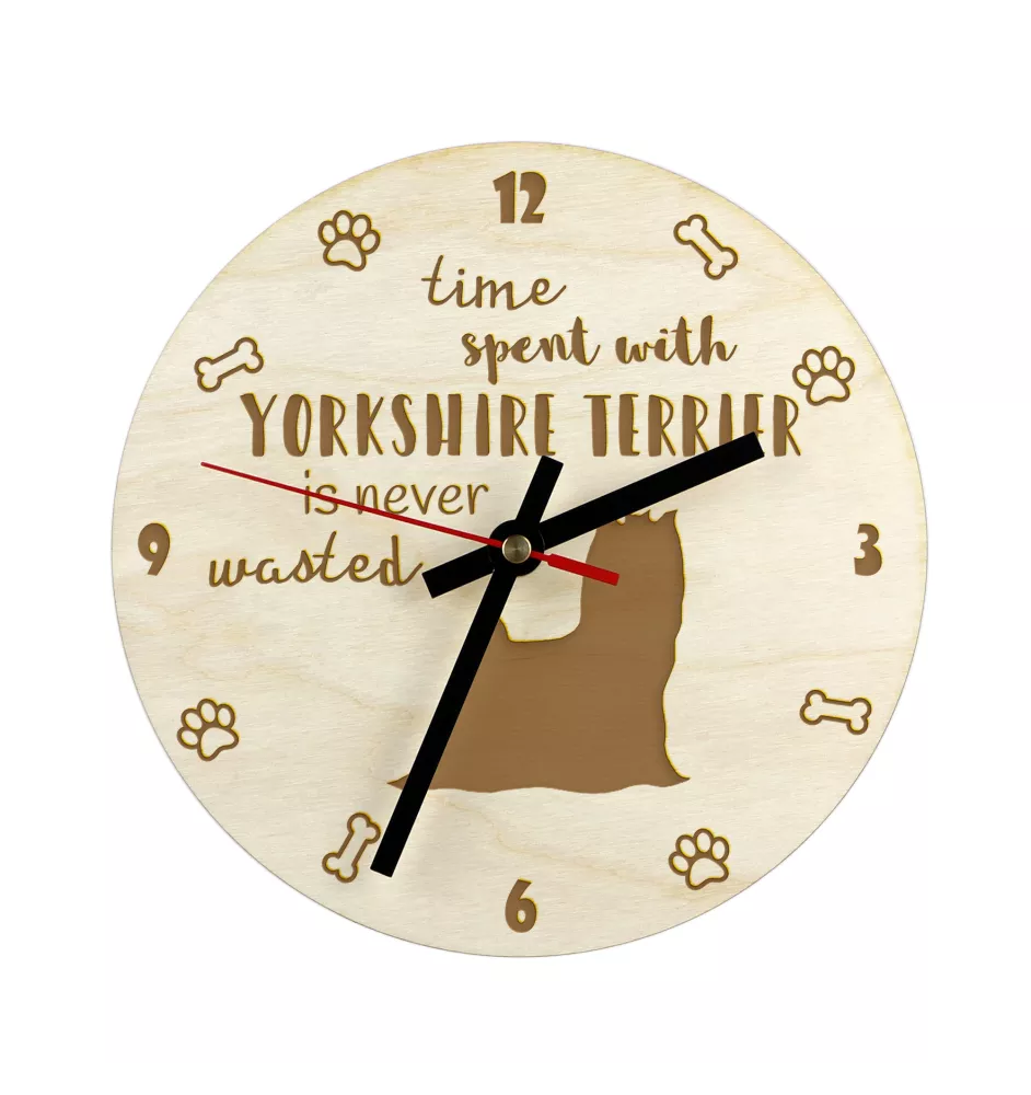 Yorkshire Terrier, Terrier Du Yorkshire, York - horloge avec chien, horloge en bois avec gravure, horloge personnalisée par Art-Dog