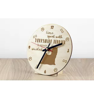 Yorkshire Terrier, Yorkie - clock with dog, wooden clock with engraving, personalised clock by Art-Dog