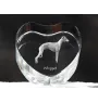 Whippet - a photo of a dog in crystal, crystal heart, unique photo frame from the Art-Dog brand