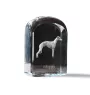Whippet, Lévrier whippet - un cube de cristal avec une photo, une photo de chien dans le cristal, un presse-papiers cubique de la marque Art-Dog