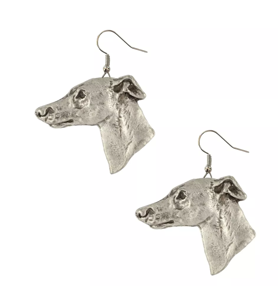 Whippet kolczyki posrebrzane z psem Art-Dog