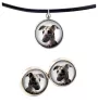 Whippet, Lévrier whippet - boîte à bijoux avec votre photo, ensemble collier et boucles d'oreilles, produits personnalisés de la marque Art-Dog