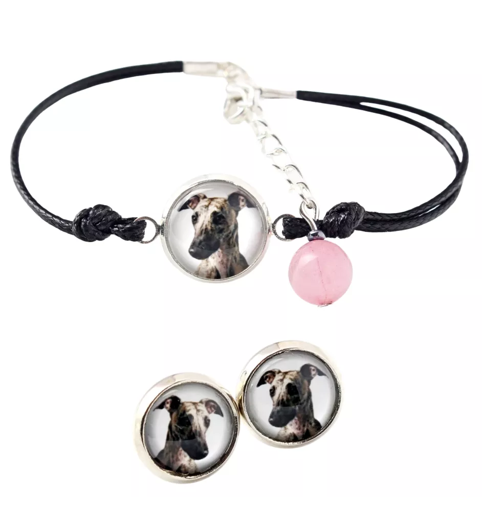Whippet, Lévrier whippet - ensemble de bijoux avec votre photo, accessoire féminin, article fait main, produit fabriqué à la main avec passion pour la création de la marque Art-Dog