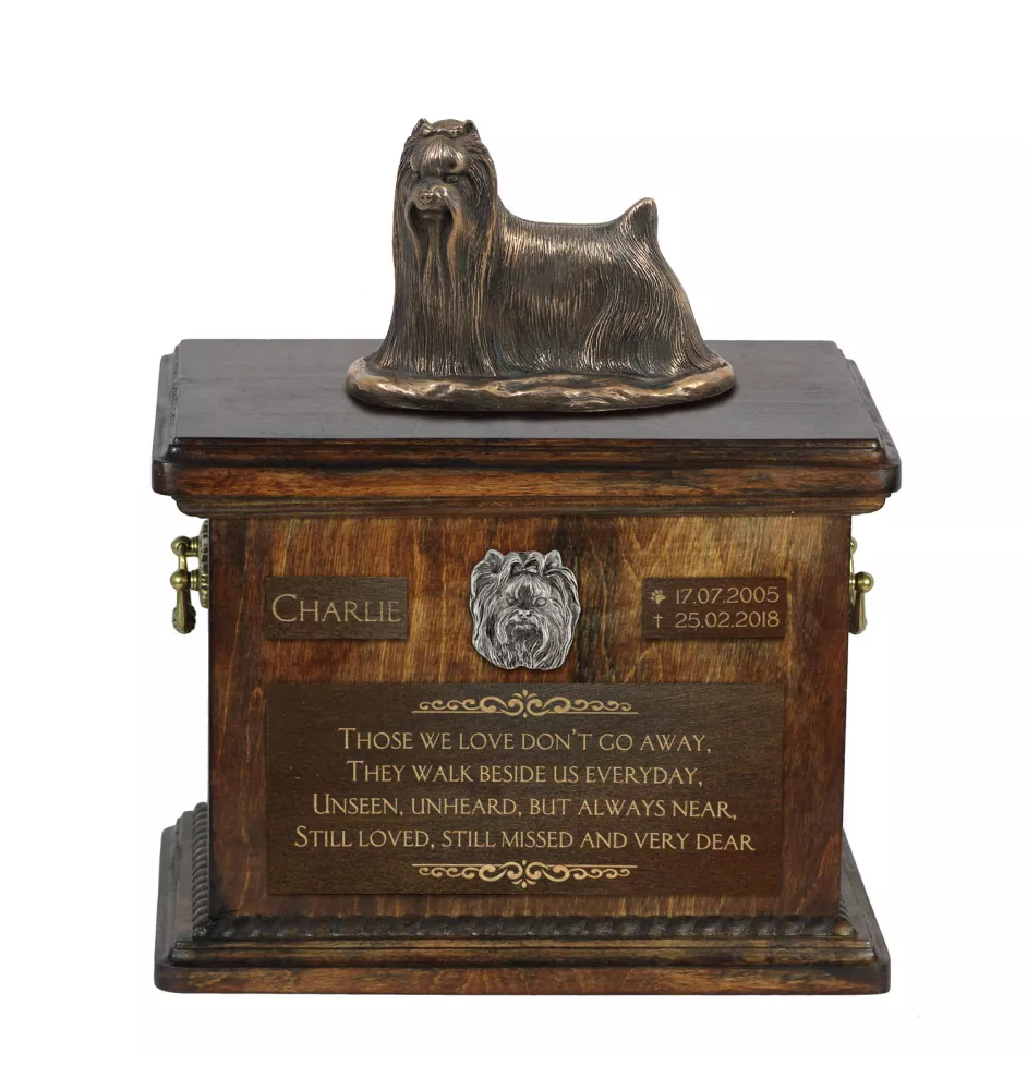 Yorkshire Terrier, Terrier Du Yorkshire, York - urne pour les cendres de chien, urne avec une statuette, urne personnalisée pour les cendres de chien de la marque Art-Dog