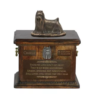 Yorkshire Terrier, Yorkie I - urn for dog ashes, urn with a statuette, personalized urn for dog ashes by Art-Dog brand