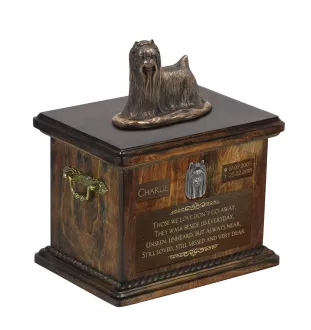 Yorkshire Terrier, Yorkie I - urn for dog ashes, urn with a statuette, personalized urn for dog ashes by Art-Dog brand