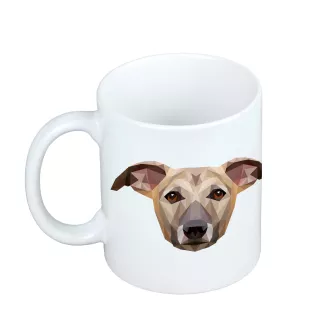 Whippet, Kleiner Englischer Windhund - Becher mit einem Bild und dem Schriftzug geometrischer Hund Art-Dog