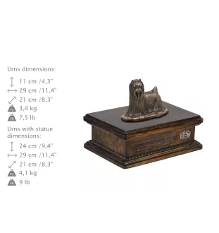 Yorkshire Terrier, Terrier Du Yorkshire, York I - urne pour cendres de chien, urne personnalisée avec une statuette, urne en bois avec un chien de la marque Art-Dog