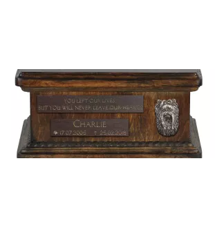 Yorkshire Terrier, Terrier Du Yorkshire, York - urne pour cendres de chien, urne personnalisée avec une statuette, urne en bois avec un chien de la marque Art-Dog