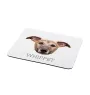 Whippet - geometric mouse pad with a picture and text by Art-Dog