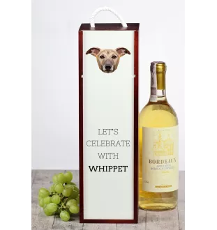 Whippet - geometric box with a picture and inscription for wine by Art-Dog