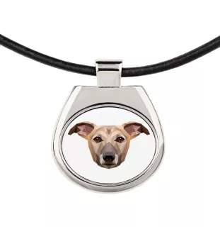Whippet, Lévrier whippet - collier avec une photo et un motif géométrique de la marque Art-Dog
