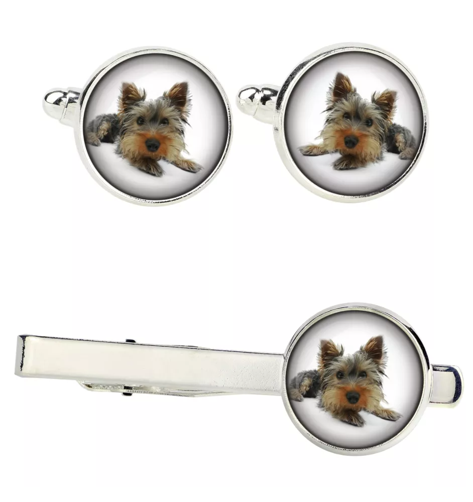 Yorkshire Terrier, Yorkie - cufflinks and tie with your photo, a suit decoration, men's jewelry from the Art-Dog brand.