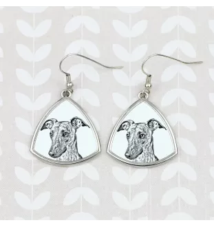 Whippet, Kleiner Englischer Windhund - Hund Ohrringe, hängende Ohrringe mit Bild, personalisierter Schmuck mit dem Aufdruck der Marke Art-Dog