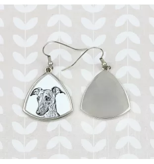 Whippet - dog earrings, hanging earrings with a picture, personalized jewelry with Art-Dog brand print