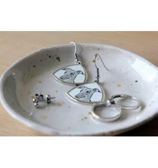 Whippet, Kleiner Englischer Windhund - Hund Ohrringe, hängende Ohrringe mit Bild, personalisierter Schmuck mit dem Aufdruck der Marke Art-Dog