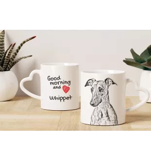 Whippet kubek z psem good morning serce Art-Dog